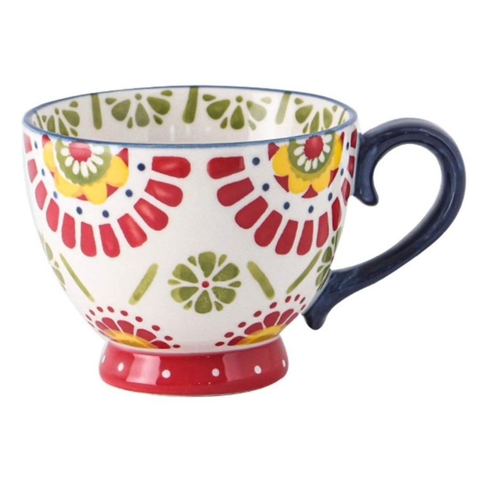 DeeCoo Large Ceramic Hand Painted Coffee Tea Soup Cup Mug 15 oz 3.5" Tall